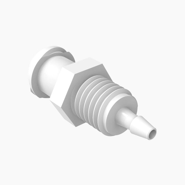 Cole Parmer Luer to Hose Barb Fitting, Straight Adapter, White Nylon, Cleanroom, Panel-Mt F Luerx1/16in ID;10PK LFPM-1MN-QC - main